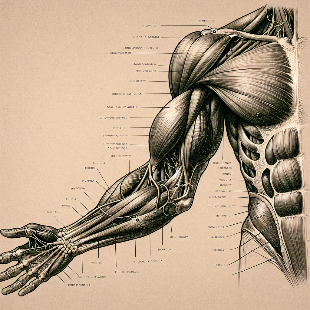 a drawing of the muscles of the arm and torso