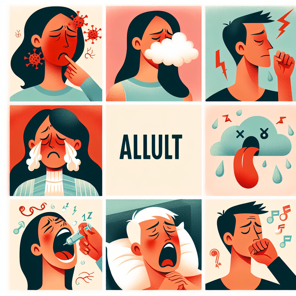 a set of illustrations showing different symptoms of allult