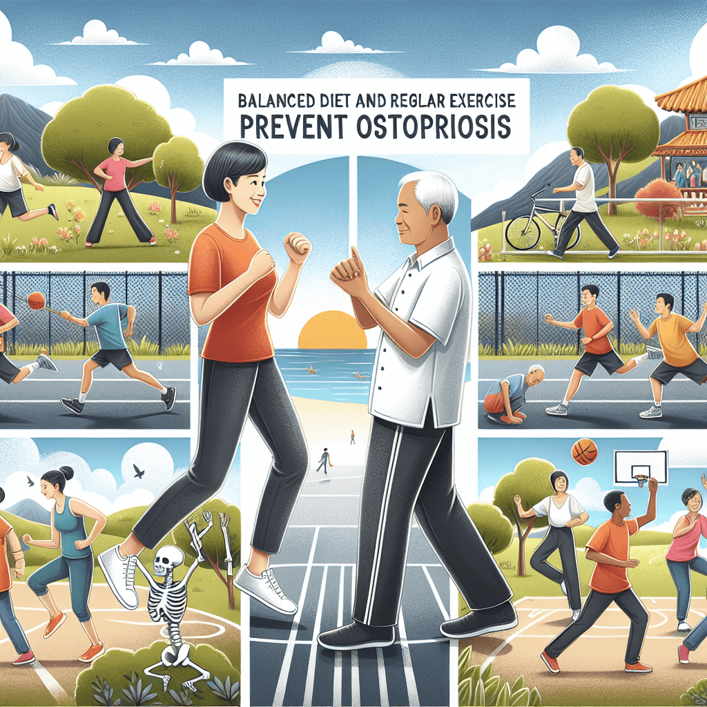 Balanced diet and exercise for bone health
