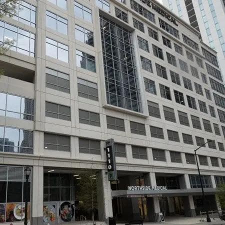 Northside Medical building with a '1110 P' sign.