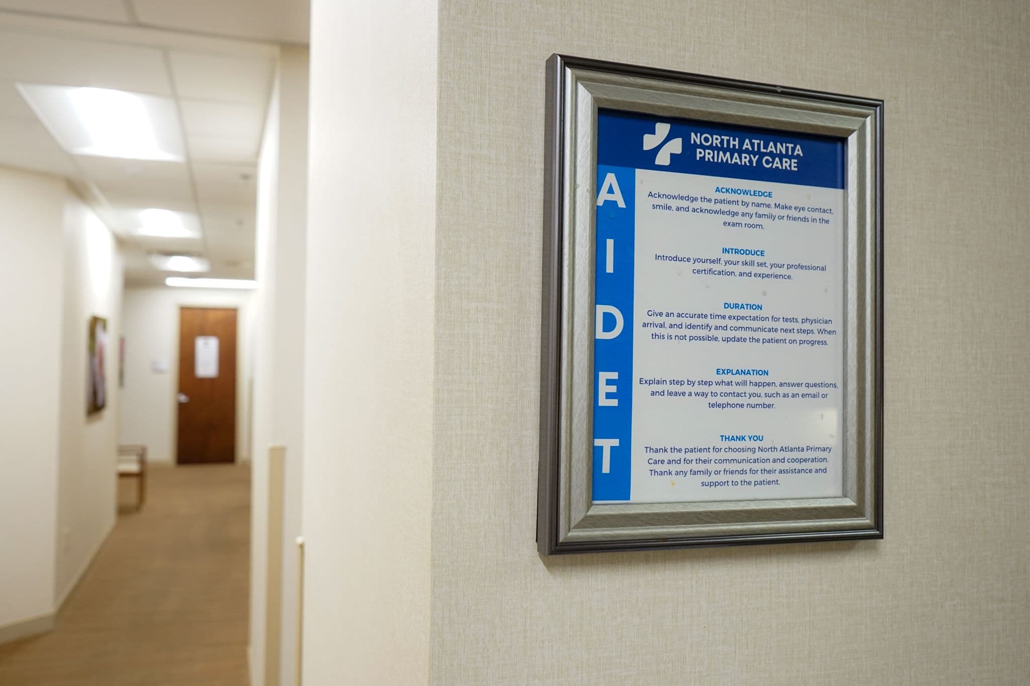 North Atlanta Primary Care at Sandy Springs strives to offer top-quality service using the AIDET model.