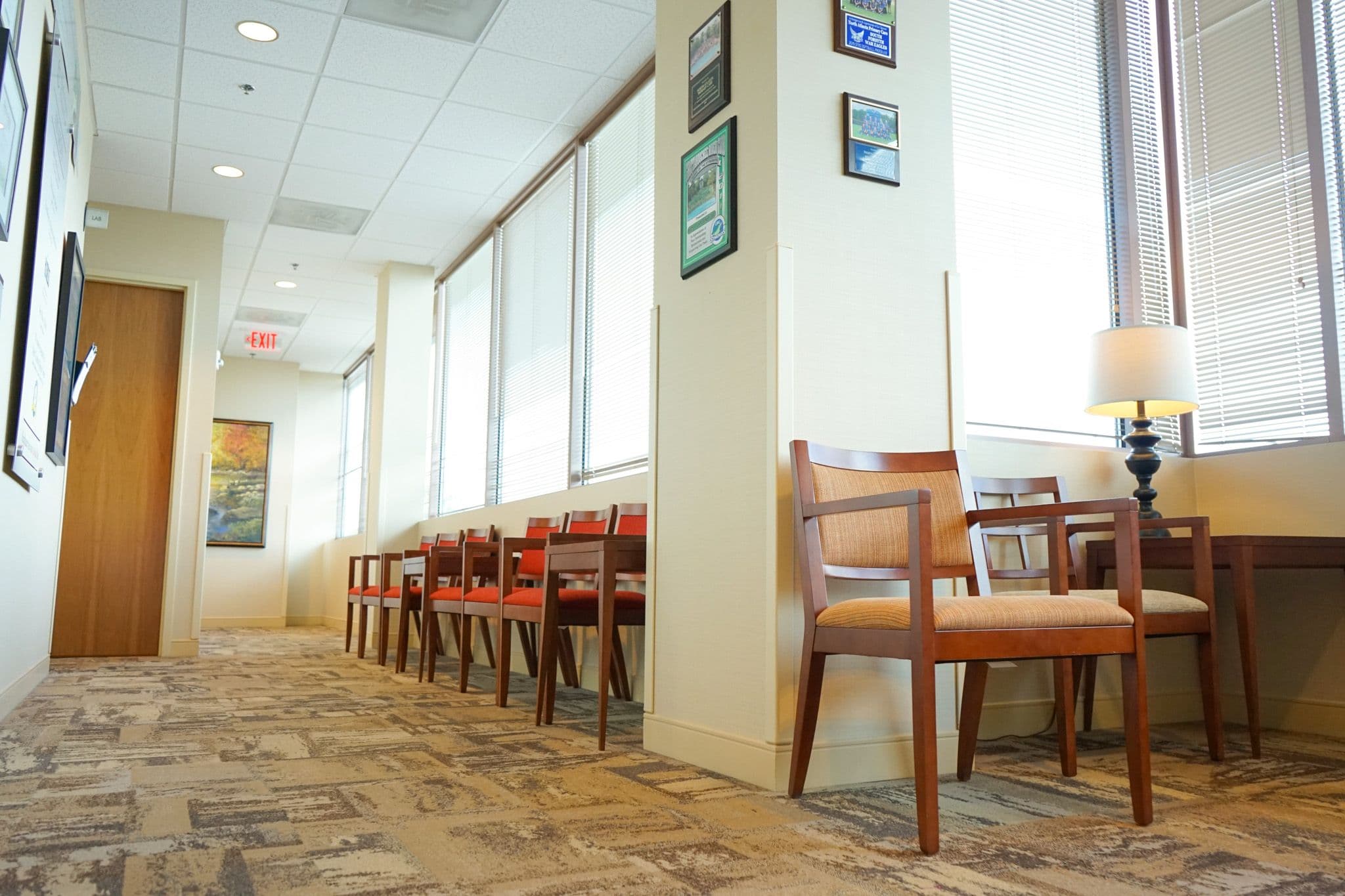 North Atlanta Primary Care in Cumming offers spacious waiting areas for onsite labs and diagnostic services such as x-rays and ultrasounds.