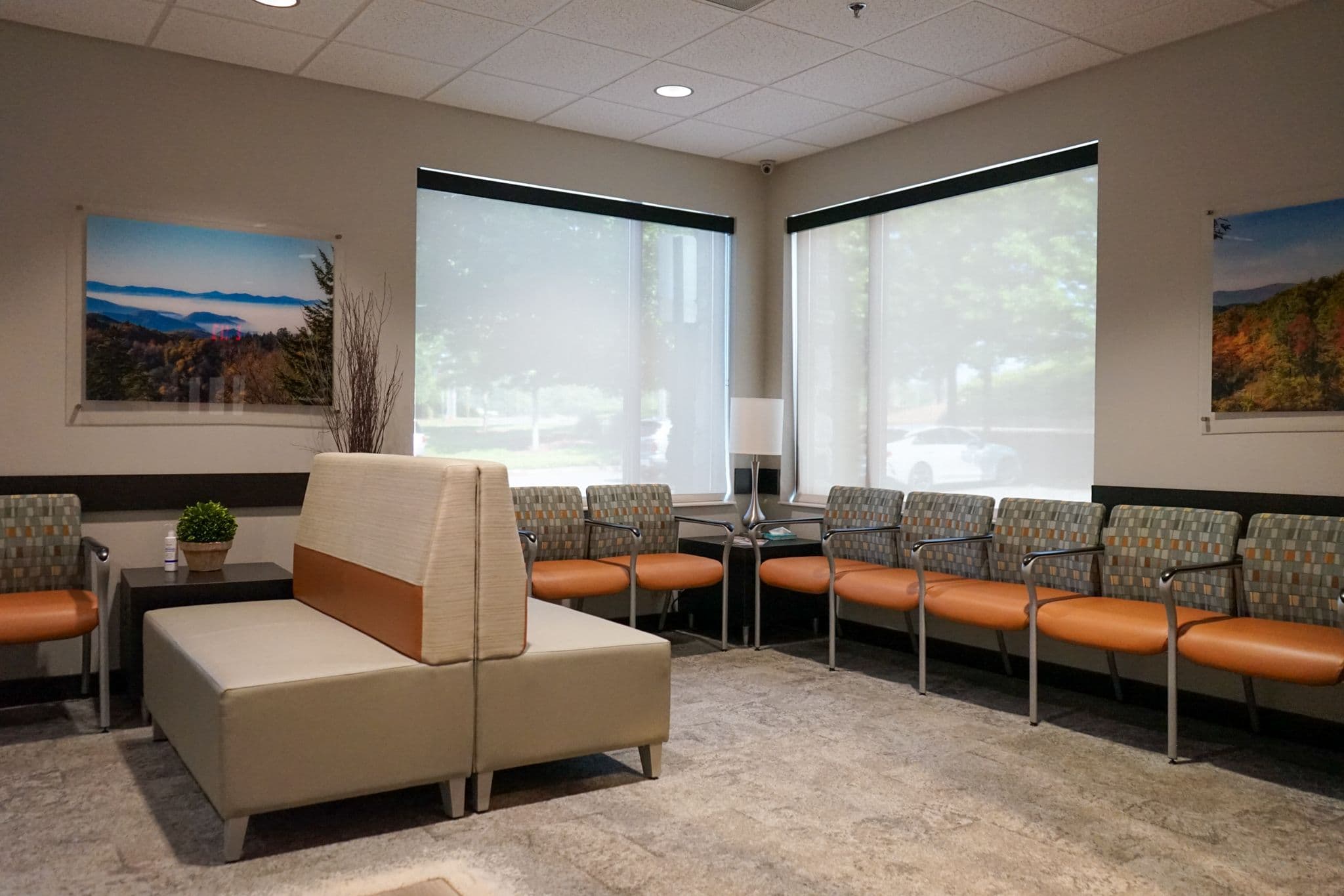 North Atlanta Primary Care at Marietta has a large waiting room for patients to relax in.