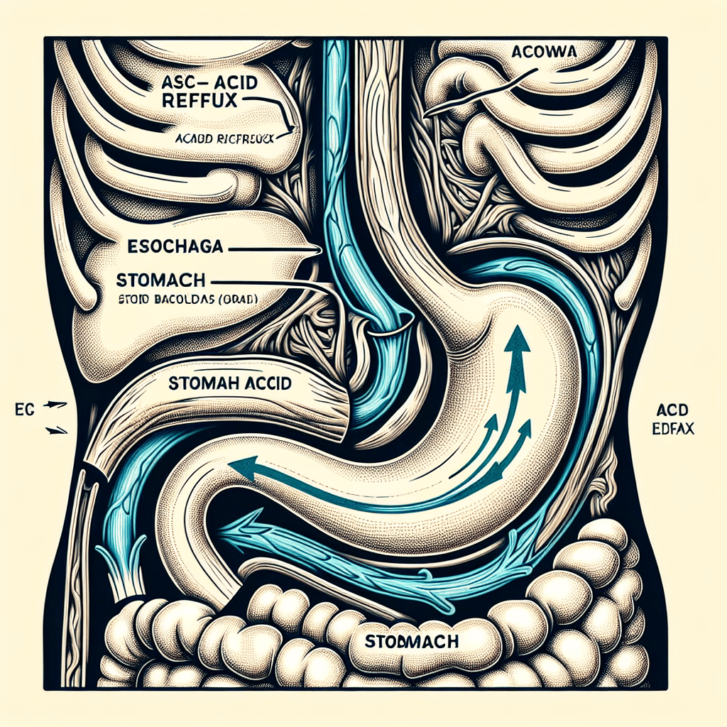 a diagram of a stomach with arrows pointing to the stomach acid