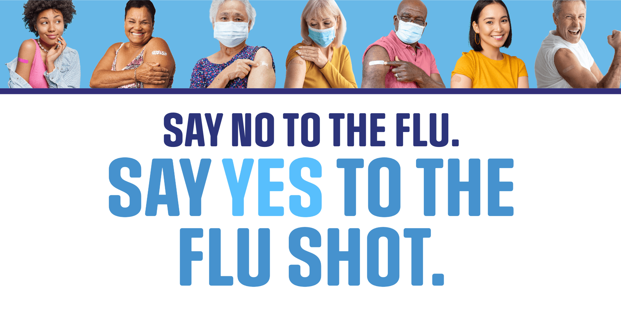 a poster that says say no to the flu say yes to the flu shot