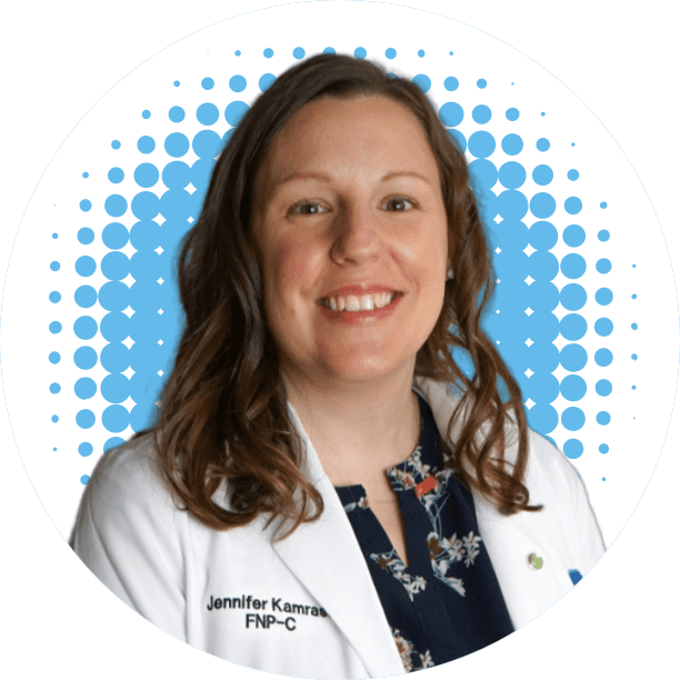 Jennifer Kamrass, FNP-C, is accepting new primary care patients in Alpharetta, Georgia.