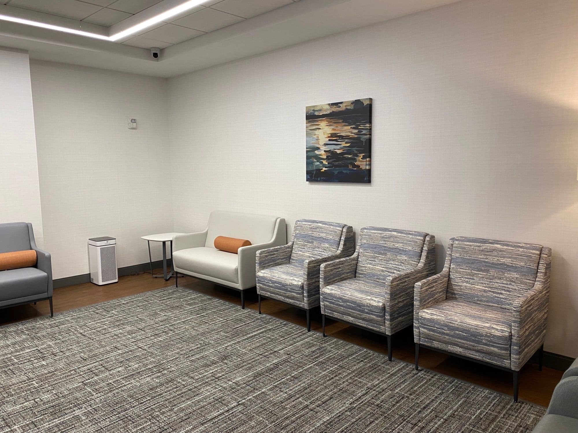 North Atlanta Primary Care Alpharetta's waiting room offers lots of space for patients.