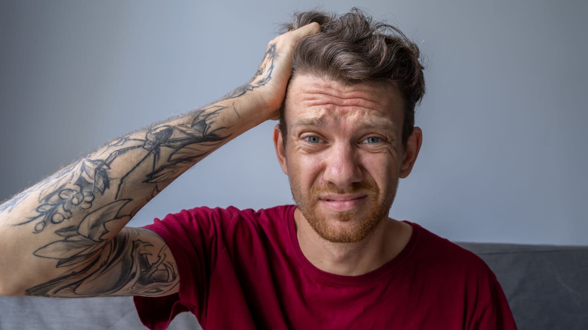 man suffering from adhd